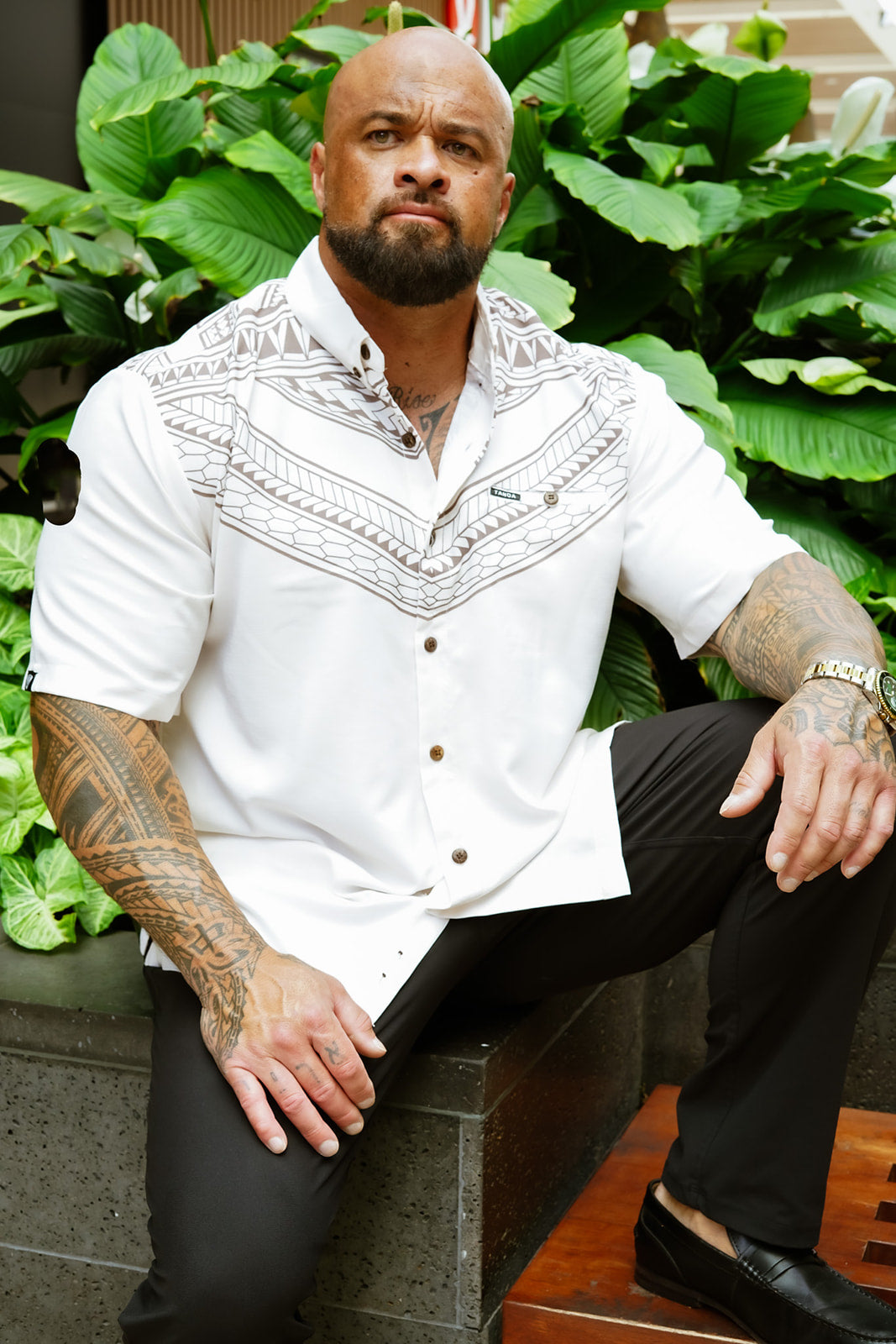 PAULO TANOA MEN SILKY DOBBY SHIRT SS2956-TS