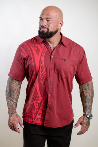 TULA'I MEN'S COTTON TANOA SHIRT TSS007 (ALL SALES FINAL)