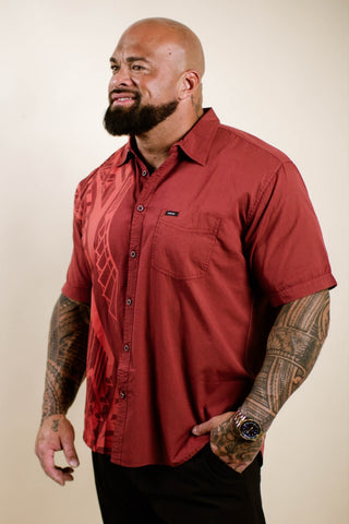 TULA'I MEN'S COTTON TANOA SHIRT TSS007 (ALL SALES FINAL)