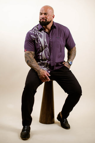 TULA'I MEN'S COTTON TANOA SHIRT TSS007 (ALL SALES FINAL)