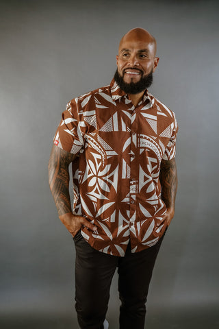 PULE MEN'S COTTON TANOA SHIRT MSS001 (ALL SALES FINAL)