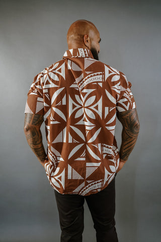 PULE MEN'S COTTON TANOA SHIRT MSS001 (ALL SALES FINAL)