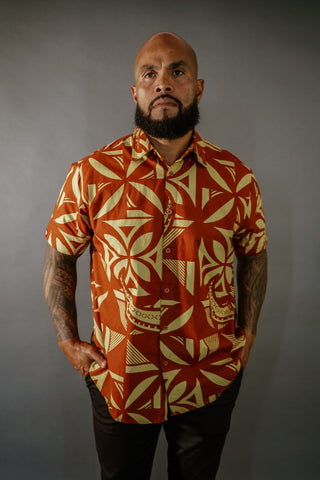 PULE MEN'S COTTON TANOA SHIRT MSS001 (ALL SALES FINAL)