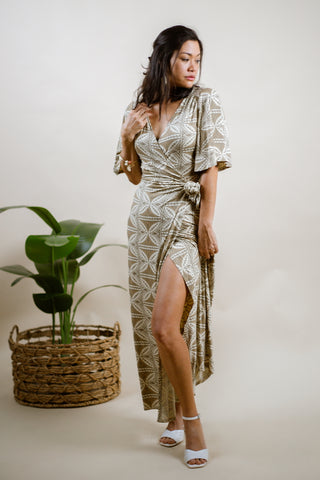 PULU MAXI WRAP DRESS TD152