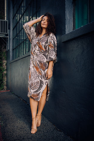 NAFANUA WOMENS BUTTON DRESS TD262