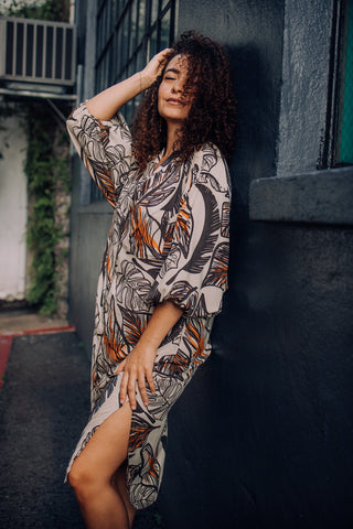 NAFANUA WOMENS BUTTON DRESS TD262