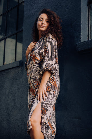 NAFANUA WOMENS BUTTON DRESS TD262