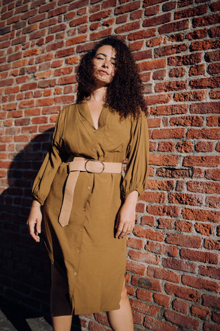 SOLID WOMENS BUTTON DRESS TD262