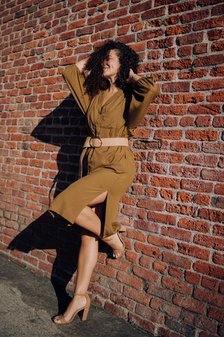 SOLID WOMENS BUTTON DRESS TD262
