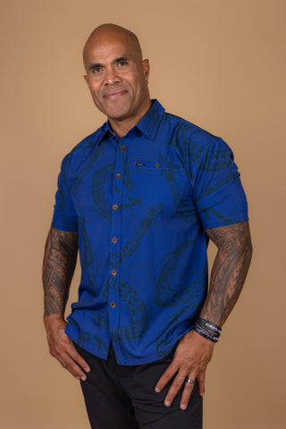 MATAU ANAMUA MENS 4WAY STRETCH SHIRT TS4WS040