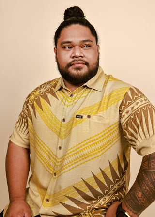 LE LA MEN'S VISCOSE SLUB TANOA SHIRT MSS005