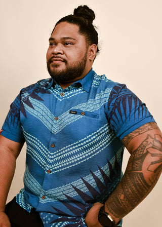 LE LA MEN'S VISCOSE SLUB TANOA SHIRT MSS005