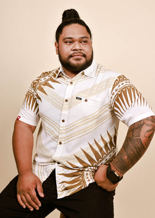 LE LA MEN'S VISCOSE SLUB TANOA SHIRT MSS005