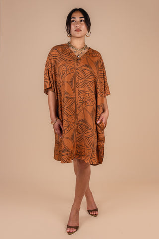 AFIAMALU V NECK DRESS TD300