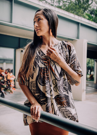 NAFANUA WIDE SLEEVE COTTON BLOUSE TOP TT252