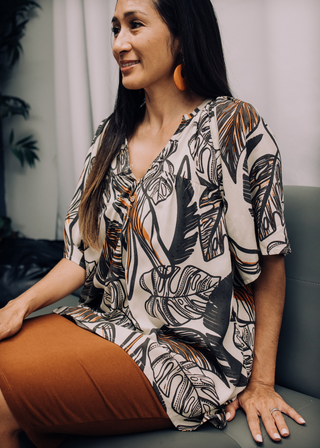 NAFANUA WIDE SLEEVE COTTON BLOUSE TOP TT252