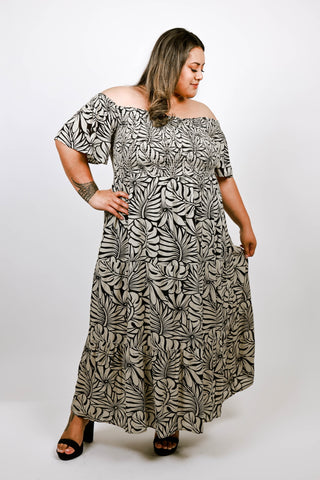 ELEI LAU NIU OFF SHOULDER SMOCK DRESS TD151