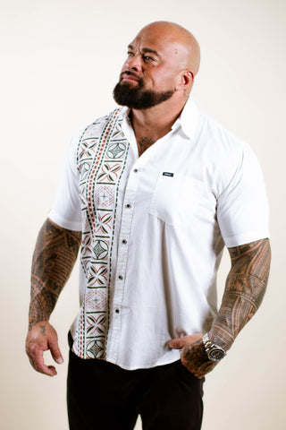 IOSEPHA MEN'S COTTON TANOA SHIRT TS008 (ALL SALES FINAL)