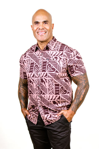 samoan dress shirts Hawaiian shirt men - Polynesian shirt - Samoan shirt Design on sleeve