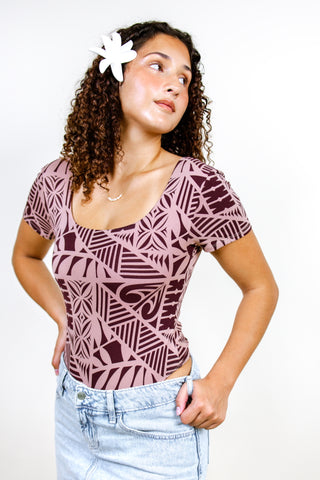 KORU LADIES SQUARE NECK BODYSUIT TOP TT201J (ALL SALES FINAL