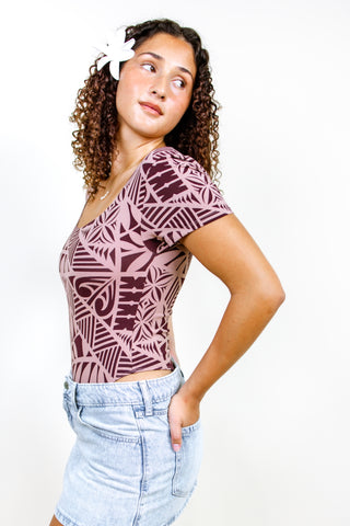 KORU LADIES SQUARE NECK BODYSUIT TOP TT201J (ALL SALES FINAL