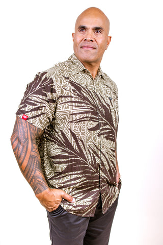 LAUNIU MEN'S VISCOSE SLUB TANOA SHIRT MSS002