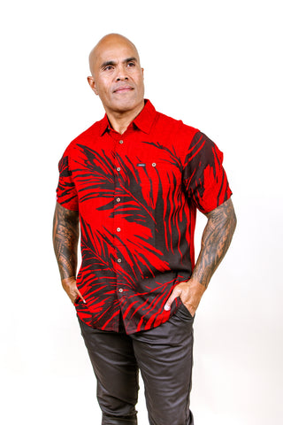 LAUNIU MEN'S VISCOSE SLUB TANOA SHIRT MSS002