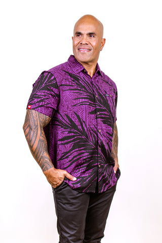 LAUNIU MEN'S VISCOSE SLUB TANOA SHIRT MSS002