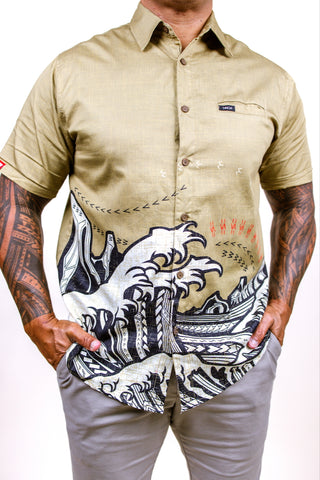 MENS COTTON SATIN SHIRT THE WAVE MSS010