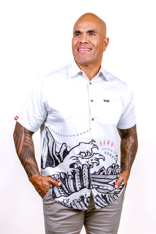 MENS COTTON SATIN SHIRT THE WAVE MSS010