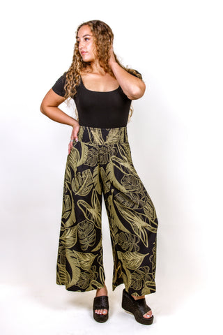 NAFANUA WIDE LEG SMOCKED WAIST PANT TP256