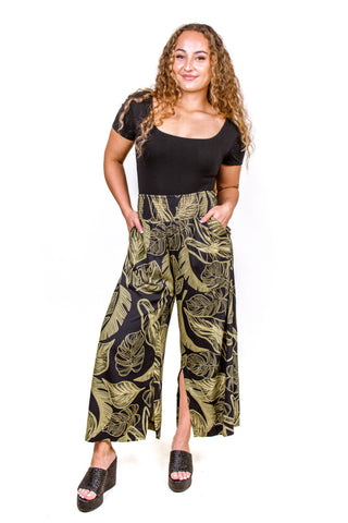NAFANUA WIDE LEG SMOCKED WAIST PANT TP256