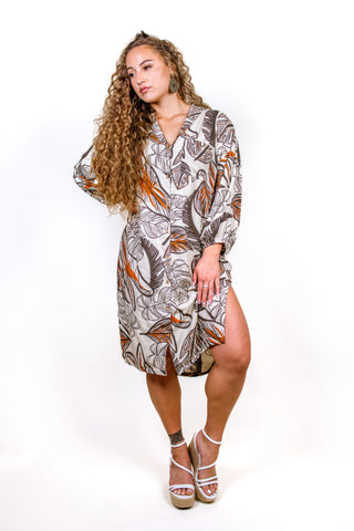 NAFANUA WOMENS BUTTON DRESS TD262
