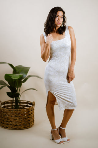 PULU BODY CON SLIT DRESS TD162