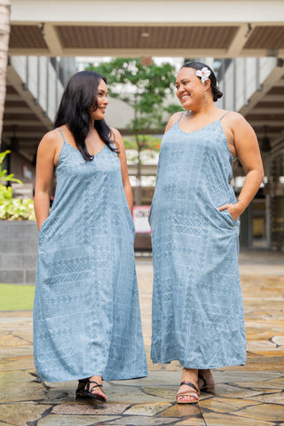 DENIM SAFUNE MAXI DRESS TH010 (ALL SALES FINAL)