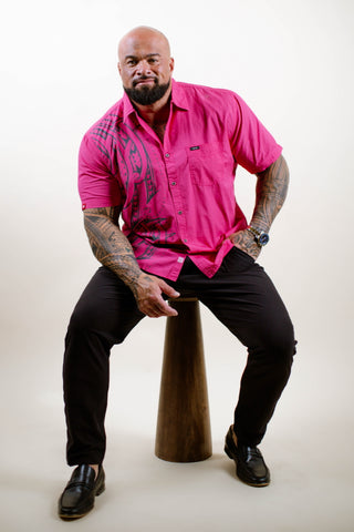 VAITAFE MEN'S COTTON TANOA SHIRT TSS006 (ALL SALES FINAL)