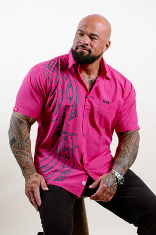 VAITAFE MEN'S COTTON TANOA SHIRT TSS006 (ALL SALES FINAL)