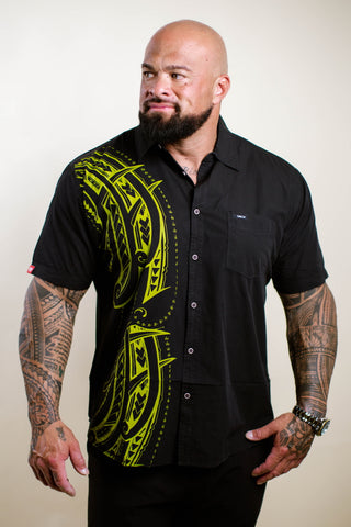 VAITAFE MEN'S COTTON TANOA SHIRT TSS006 (ALL SALES FINAL)