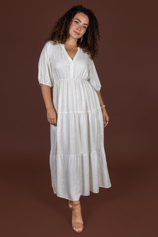 WHITE SUNDAY TIERED MIDI DRESS TD223