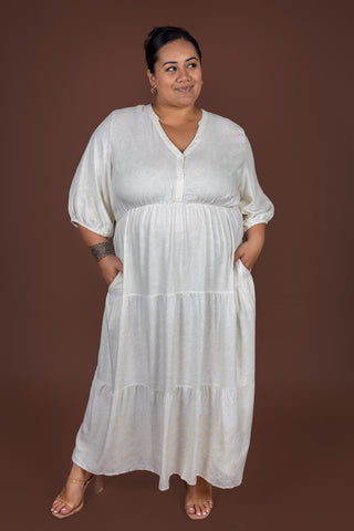 WHITE SUNDAY TIERED MIDI DRESS TD223