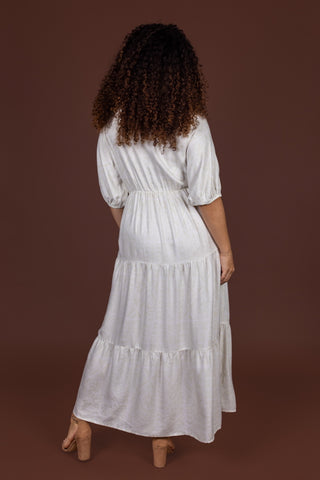 WHITE SUNDAY TIERED MIDI DRESS TD223