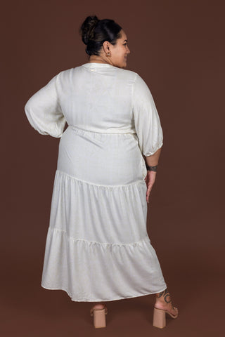WHITE SUNDAY TIERED MIDI DRESS TD223