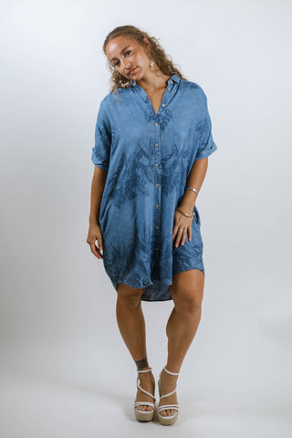 DENIM AIGA WOMEN'S BUTTON DRESS LSD01