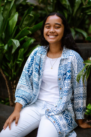 LE ALA L/S BUTTON DRESS TDSH001