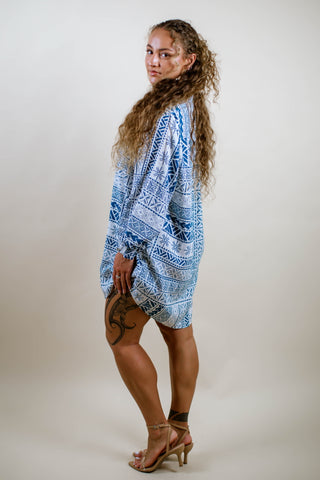 LE ALA L/S BUTTON DRESS TDSH001