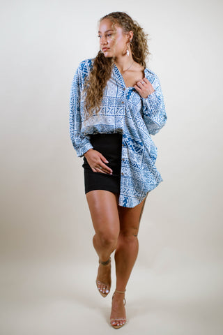 LE ALA L/S BUTTON DRESS TDSH001