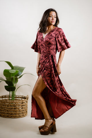 PULU MAXI WRAP DRESS TD152