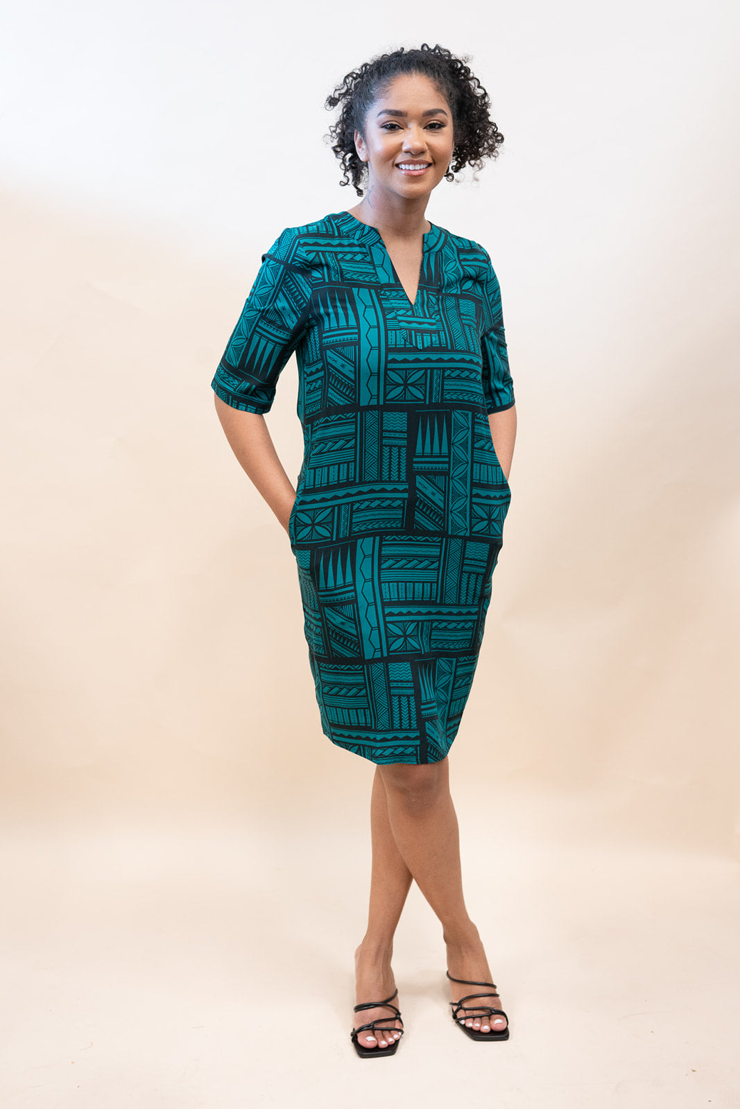 TANU SHIFT DRESS - GREEN