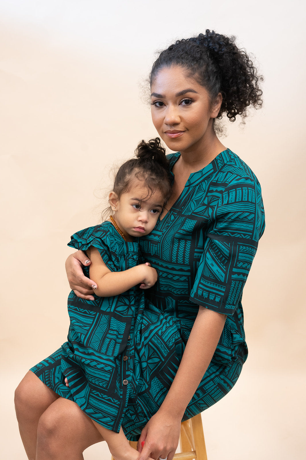 TANU GIRLS WOVEN DRESS - GREEN