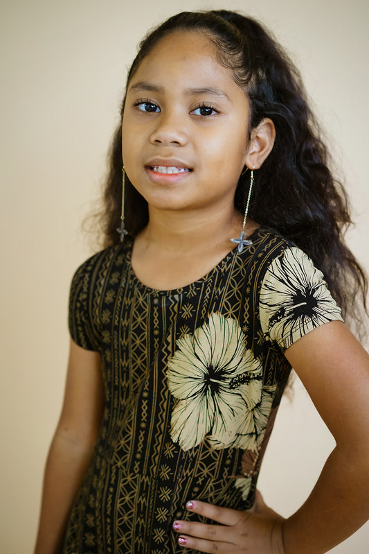 AUTE MALU GIRLS SKATER DRESS BLACK- TD803 (ALL SALES FINAL)